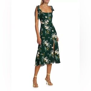 Reformation Twilight Dress: Emerald Floral Pattern